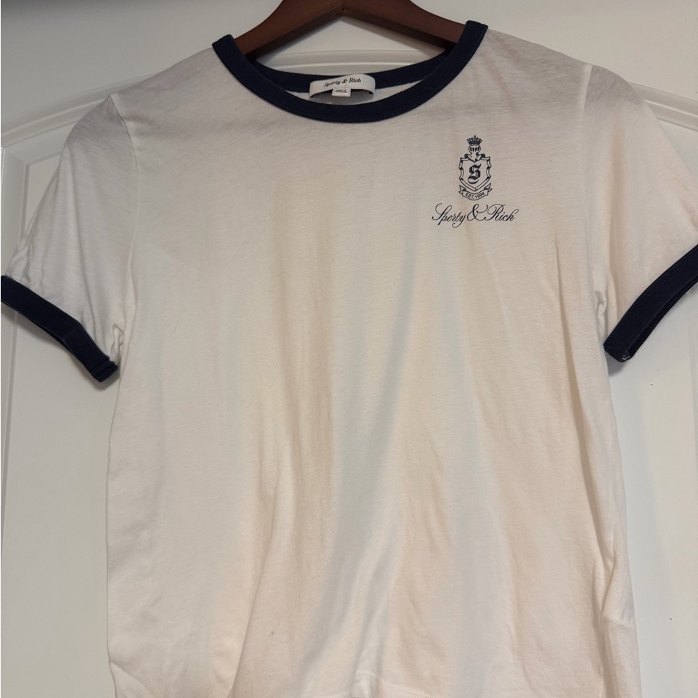 Vendome Ringer Tee - White/Navy - Picture 3 of 7